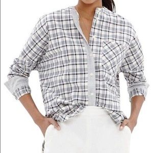Madewell Collarless Messenger Buttondown Shirt S